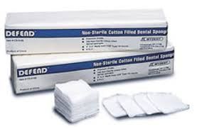 Defend 2' x 2' 8 ply Non-Sterile Cotton Filled Gauze Sponge 200/Pk